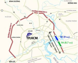 Dự án 1A và 1B, thuộc đoạn Tân Vạn - Nhơn Trạch tuyến Vành đai 3 TP HCM.